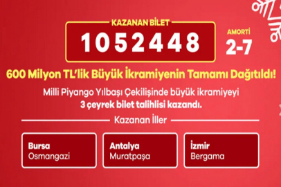 Büyük ikramiyeyi 3 il paylaştı!